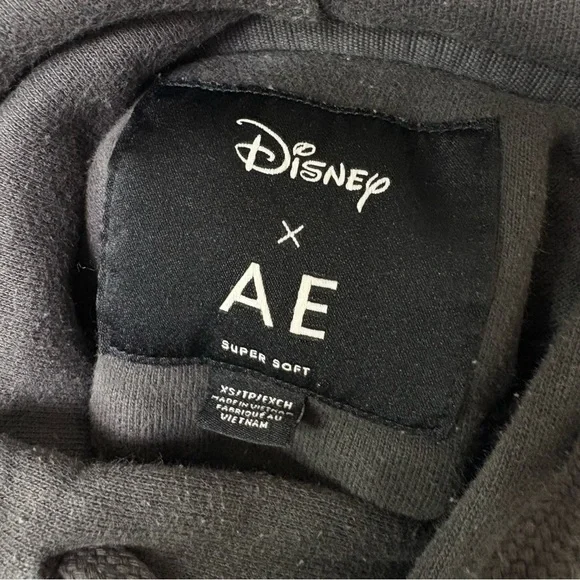 DISNEY x AE Mickey Mouse Fireworks Trees Oversized Retro Hoodie Sweatshirt XS - Picture 7 of 12